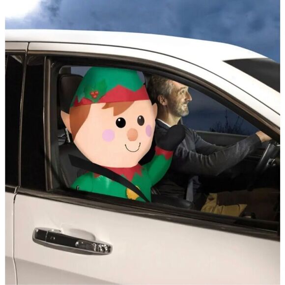 AirBlown Inflatable Christmas Elf 3ft Car Buddy - Picture 1 of 7